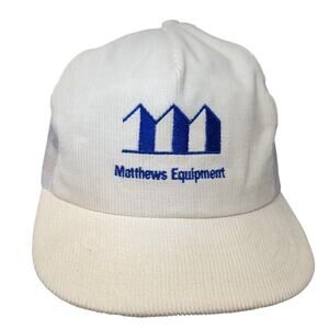 Mathews Equipment Snapback Trucker Hat White One Size Adjustable Victory Caps
